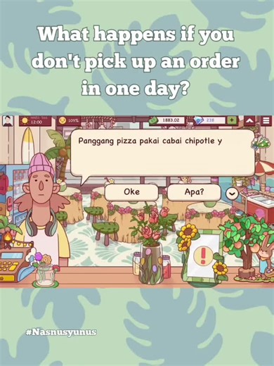 What happens if you don't pick up an order in one day? Apa yang terjadi jika kamu tidak mengambil sebuah pesanan dalam satu hari? #nasJKT48 #nasnusyunus #fyp #gpgp #cozygame #gpgpgameplay #goodpizzagreatpizza #gpgpevent #goodpizzagreatpizzapizzaguide
