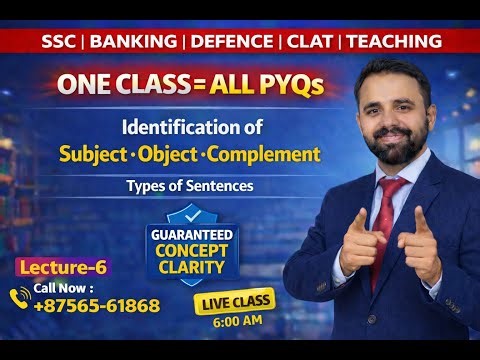 LECTURE-07 IDENTIFICATION OF SUBJECT OBJECT PYQ | BY Prashant Mani Sir