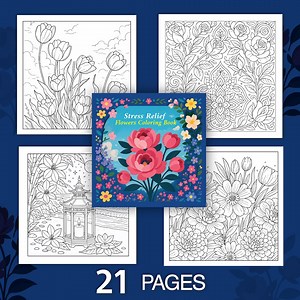 Flower Coloring Pages: Stress Relief Floral Designs (digital Download) - Etsy Australia