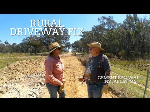 Building a Cement Bag Wall for Flood Control