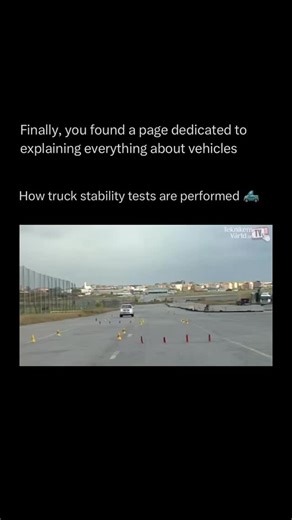 Explaining a car on Instagram: "Follow (us) @ExplainingACar to learn something NEW about vehicles every day 🧠💫 Have you ever wondered how they test trucks for their stability during tight corners? Here’s how! 🛻 • #reels #explore #trucks"