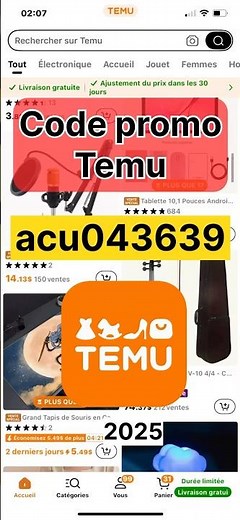 Comment obtenir de grosses réductions sur Temu grâce à ce code promo ! Coupon code Temu 2025 #temu