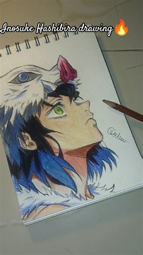 Inosuke Hashibira drawing🔥(demon slayer)#viralshort #animedrawing