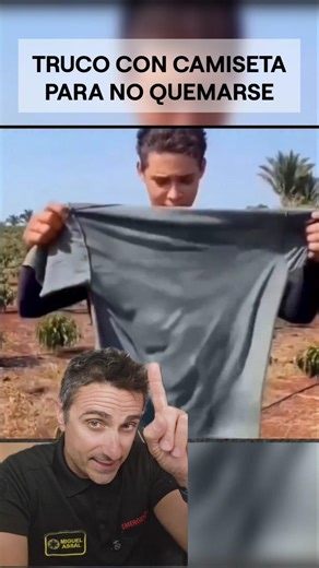 A trick with a t-shirt to avoid getting burned. #survival #didyouknow #funfacts