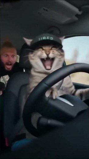 Cat Uber Driver vs Bank Robber Escape Gone Wrong | Crazy Car Chase Short🙀🚕🔫#viral #animals #pets