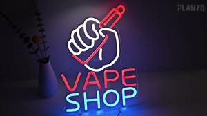 Planzo VAPE Shop Neon Sign for Smoke Shop LED Light Up E-cigar Business Store Sign Logo Wall Decor Neon Night Light Birthday Christmas Dad Husband Gift 5V 15.75"