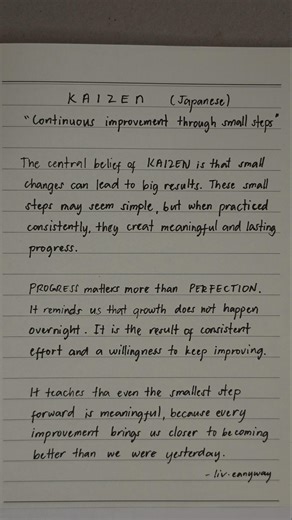 continuous improvement through small and steady steps. #kaizen #shorts #shortvideo #fypシ
