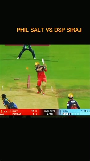 Phil Salt vs Dsp Siraj #cricketshorts #ipl #cricket #shortsfeed #rcb