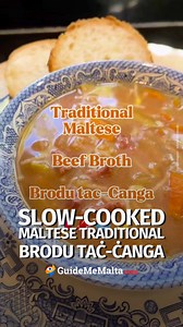 A hearty Maltese classic! This slow-cooked beef broth, full of tender meat, vegetables, and pasta, is the ultimate comfort food 🥣✨ 📷 TikTok - brendathefoodsmith #GuideMeMalta #Tradition #Food #Malta | GuideMeMalta.com