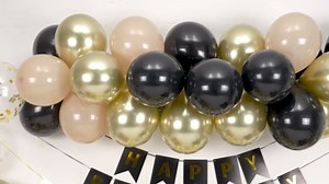 30th Birthday Decorations Black Gold for Him,Happy Birthday Banner with Cake Toppers,Confetti Balloons,Number 30 Balloons for 30 Years Old Men Women Party