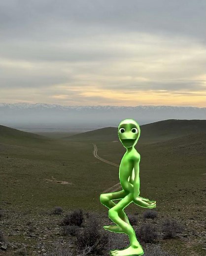 Funny Green Alien Dancing at Eiffel Tower | Paris Meme Short