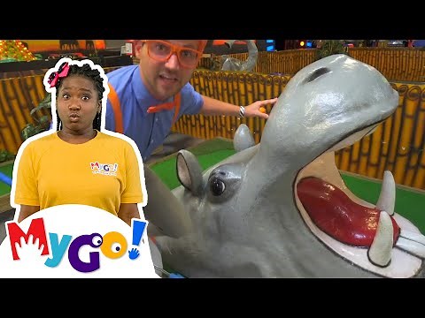 Explore Jungle Animals with Blippi! | MyGo! Sign Language For Kids | Educational Videos For Kids