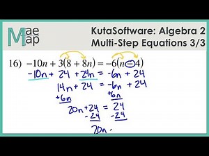 KutaSoftware: Algebra 2- Multi-Step Equations Part 3