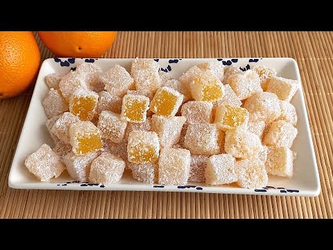 Famous Orange Turkish Delight Recipe! Homemade Turkish Lokum with Orange