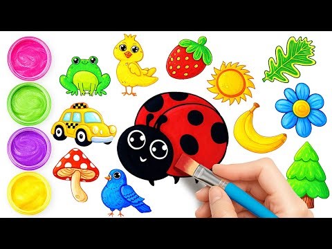 Color Drawing Fun 🌈 Learn Colors with Animals, Fruits & Objects for Kids