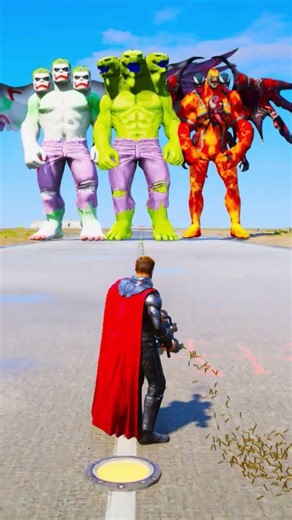 Random Superheroes VS Giant Hulk & Giant Venom #gta #shorts