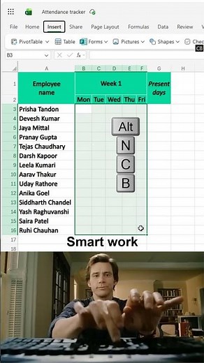 Excel attendance tracker using checkboxes 🤯 #exceltips #spreadsheets #office
