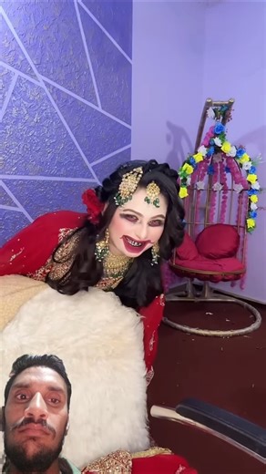Dulhan Bani Chudhel 🧟 Bridal Shock Moment #shocking #pakistanimakeup #dayan #bhoot #viralmakeup