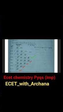 ECET Chemistry PYQs imp 🎯📊💥 #ecet #chemistry #apecet #tgecet #pyqs #pyqsolution #ecet_with_Archana