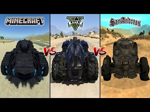 MINECRAFT BATMOBILE VS GTA 5 BATMOBILE VS GTA SAN ANDREAS BATMOBILE - WHICH IS BEST?