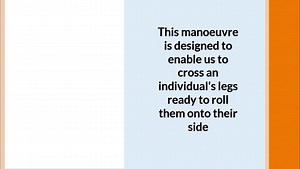 Crossing legs on a bed