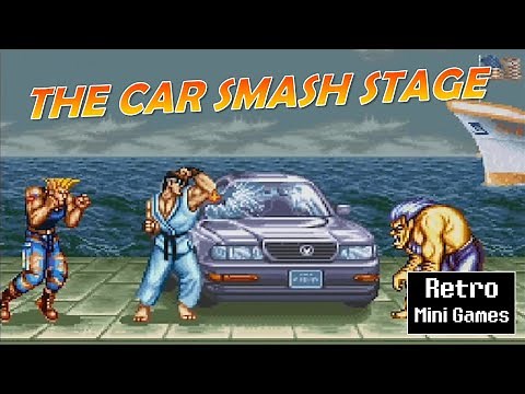 The Car Smash Stage - Street Fighter II Turbo: Hyper Fighting (SNES) - Retro Mini Games