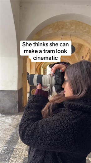 She thinks she can make a tram look cinematic #photography #cinematic #cinematicphotography #photographersoftiktok #streetphotography