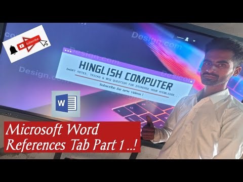 Microsoft Word References Tab Class 1 || ms word references tab || References Tab Tutorial