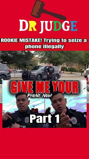 Part 1: ROOKIE MISTAKE! Trying to seize a phone illegally #policeofficer #foryoupage #police #lawyer #usa
