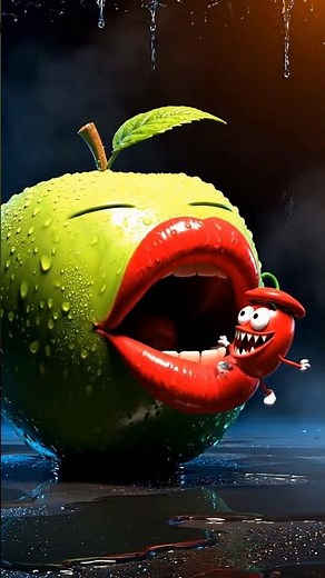 3D Chili Pepper Showdown: Surreal Snack Attack! 🌶️👄🍏 #Animation #Shorts #AIart