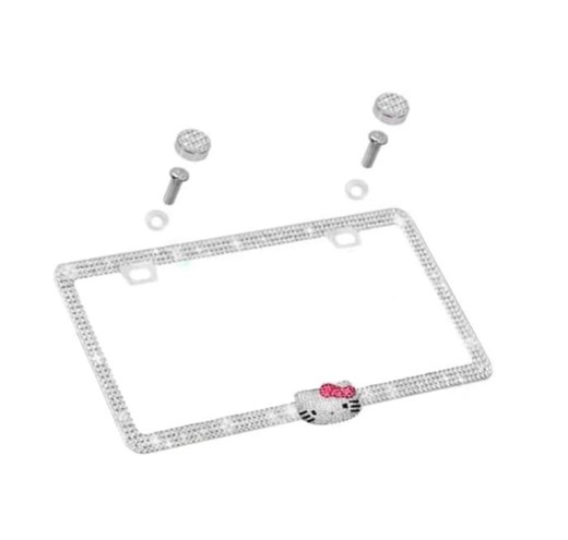 Luxury Silver Ultra Bling License Plate Frame Pink Cat - Etsy