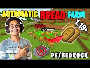 How to make Automatic Bread Farm in Minecraft PE | Automatic Bread Farm Minecraft 1.19 Bedrock