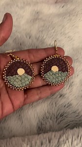Beaded salmon Leather Mountains and moon earring’s with moosehide backing. $45 | Mukluk Mafia