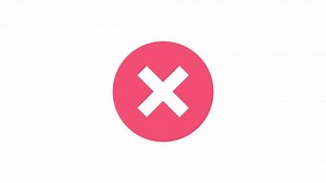 Set of a red cross symbols. Error, stop, failure, cancellation. 4k video with alpha channel. Red cross on transparent Background.