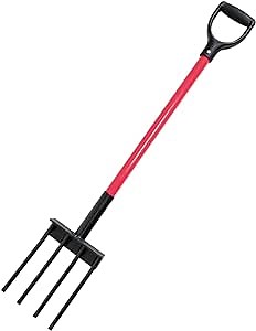 Bully Tools 92370 Spading Fork with Fiberglass D-Grip Handle