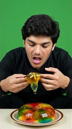 Giant Rainbow Jelly Eating Challenge#shorts #jelly#sorts