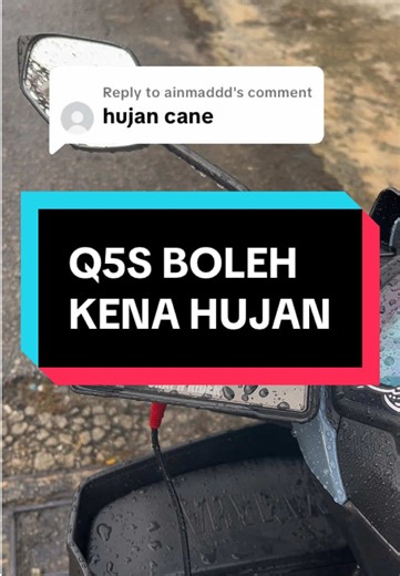 Replying to @ainmaddd Jangan risau, Q5S motorplay ni IPX7 waterproof . Kena hujan tak ada masalah asalkan guna cable waterproof yang diberi. #graphrider #q5s #motoraccessories #lc135 #ridermalaysia