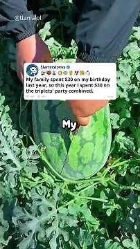 My family spent $30 on my birthday last year, this year I spent $30 on the triplets' party combined.