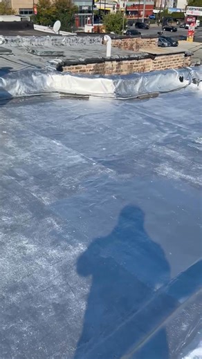 Silver coating- it’s a reflective finish used to shield the roof from UV rays, heat, and weather damage. It helps reduce heat absorption, lowering the roof and the buildings interior temperatures, which can save energy. It also lengthens the lifespan of the roof and helps prevent deterioration. 🚨 Contact us for a quote @ 312-358-6191. 🚨 | Crown Point Roofing