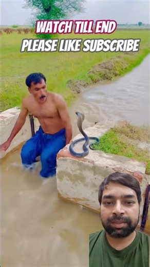 Man saving himself from a snake attack🐍 #shortsfeed #snakeattack