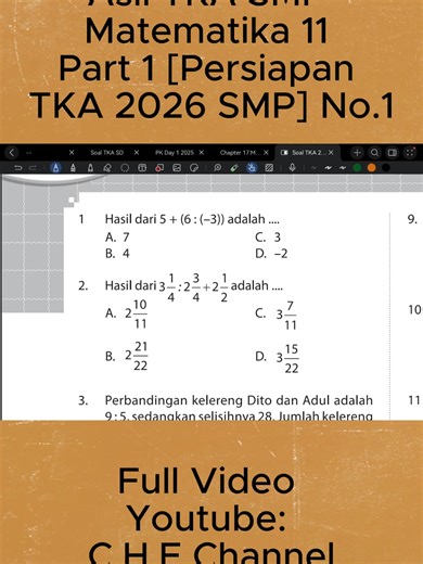Belajar Matematika dengan Soal TKA SMP 2026