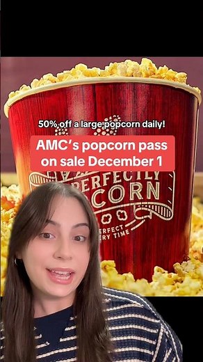 50% off popcorn everyday with AMC’s popcorn pass! #cybermonday