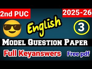 2nd PUC English model question paper 3 with answers important questions for annual exam 2025-26