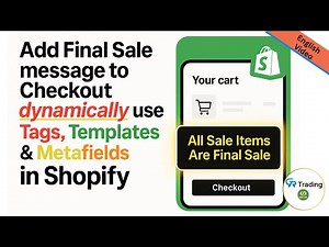 Add Final Sale message to Checkout dynamically using with Tags, Templates & Metafields in Shopify