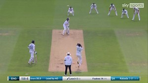 Kagiso Rabada bowls Jack Leach out