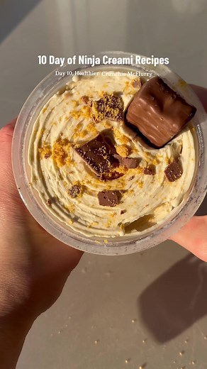 Finishing off the series with a worldie 🔥 Find the recipe under my m&m McFlurry post. Just add a mix in spin with a crunchie chocolate ✌️🔥 #ninjacreami #ninjacreamirecipe #crunchie