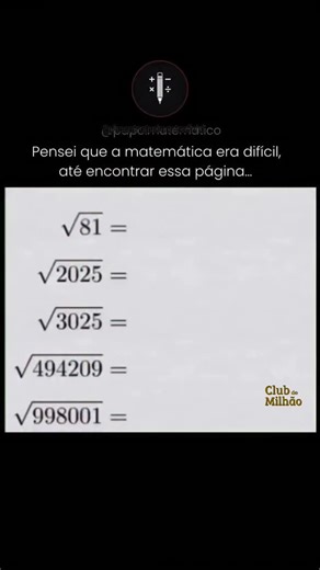 Estrategista Digital | Social Media on Instagram: "Raiz quadrada sem sofrimento: o truque da estimativa inteligente! Este vídeo ensina um macete rápido para calcular raízes não exatas. Use o quadrado perfeito mais próximo como referência (ex: √50 está entre √49=7 e √64=8) e faça uma regra de três simples para ajustar. Com prática, você estima resultados próximos em segundos, sem calculadora. #Matemática #RaizQuadrada #Macete #CálculoMental #estimativa"