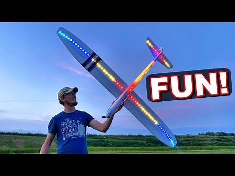 BEST LED LIGHTS on RC AIRPLANE EVER!!! - E-Flite Night Radian - TheRcSaylors