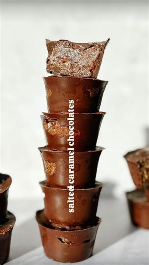 Arianne. Olympian + Nutritionist + Chef on Instagram: "Soft. Sweet. Salty. Melty. Salted freaking caramel chocolates Basically everything you want in one perfect bite. Except, these ones are made from real ingredients (no high-fructose corn syrup or mystery oils, so you’ll feel GOOD after eating them. They’re the ultimate treat for sprinkling into holiday baking boxes, gifting to friends… or stashing in the freezer where no one else will find them 😏 👇 Comment CARAMEL and I’ll DM you the recipe
