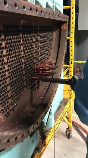 Condenser tube removal - using our Armstrong Tube Puller
